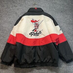 Vintage UNLV Runnin Rebels Jacket Mens XL Black Red Apex One Full Zip Puffer 90s